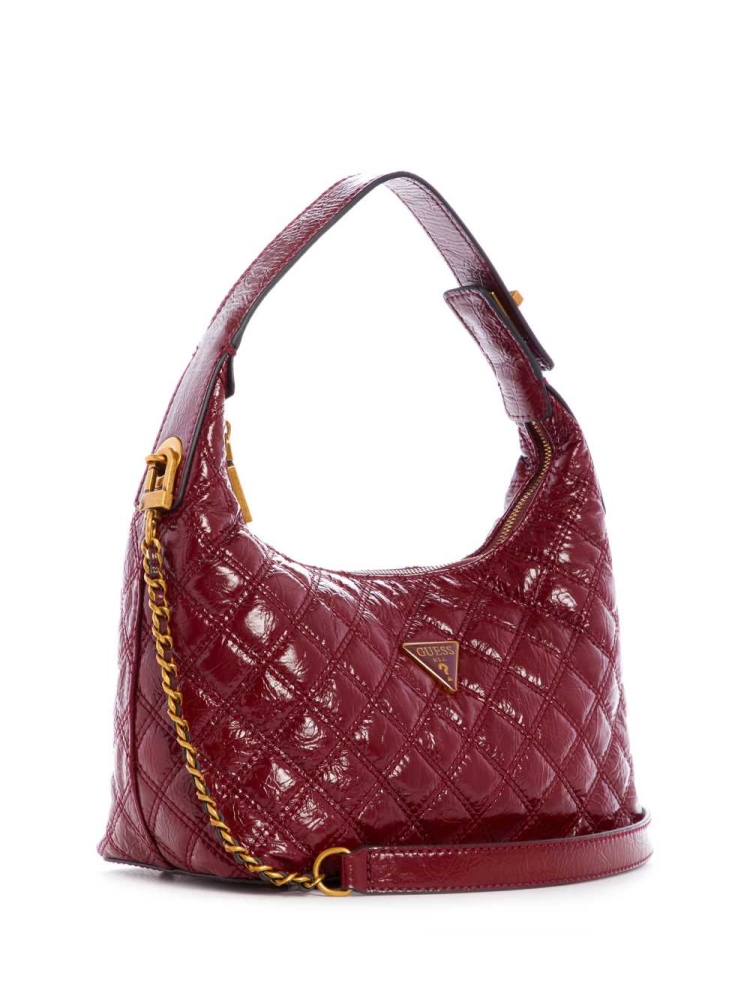 GUESS Cessily Quilted Hobo Women's Shoulder Bags Red | UK6324FVD