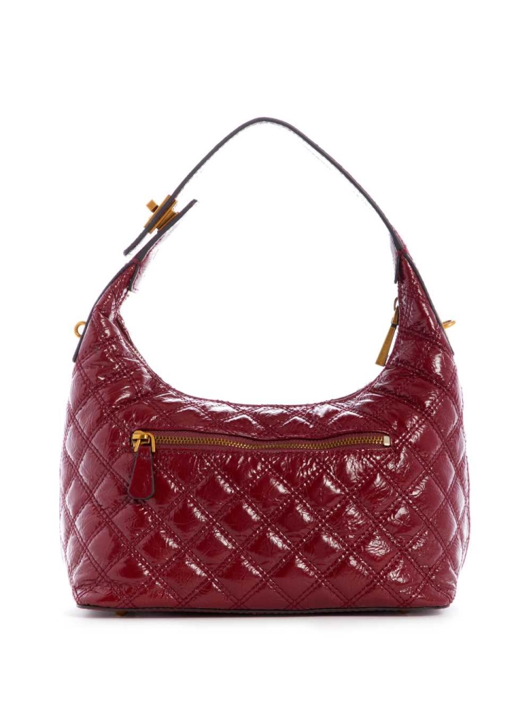 GUESS Cessily Quilted Hobo Women's Shoulder Bags Red | UK6324FVD