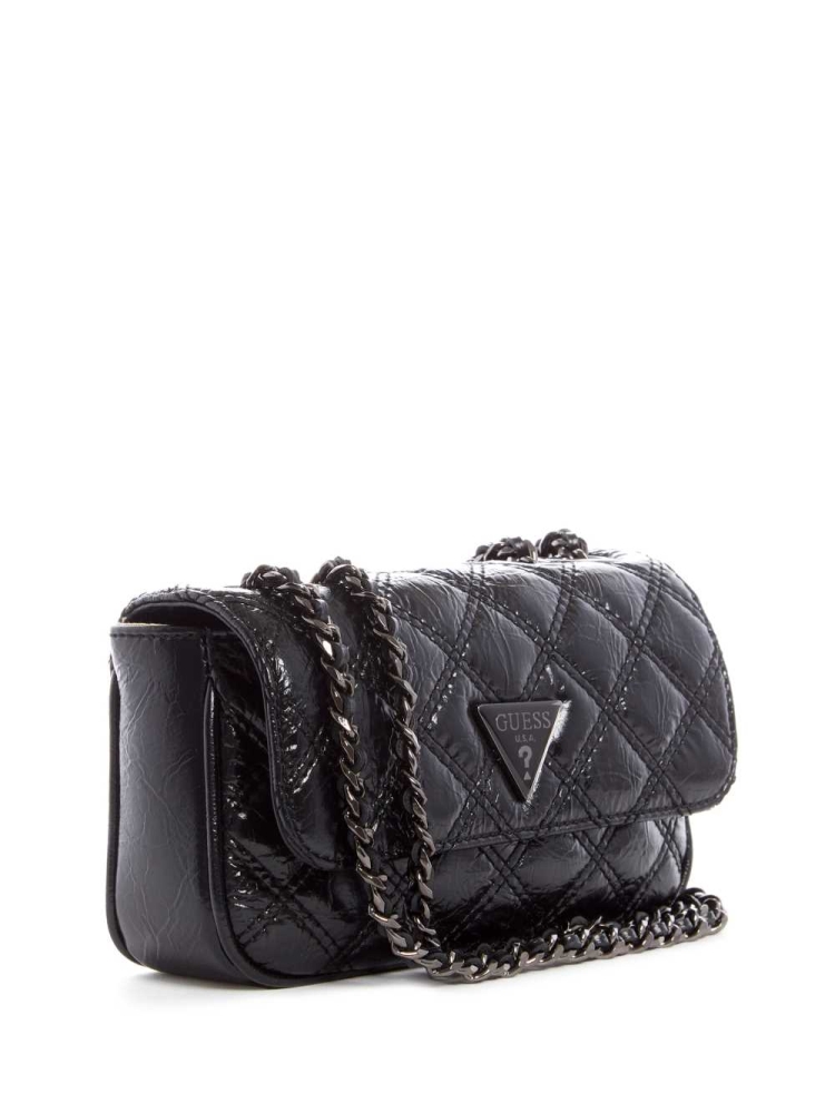 GUESS Cessily Quilted Mini Convertible Women's Crossbodies Black | UK6472WTQ