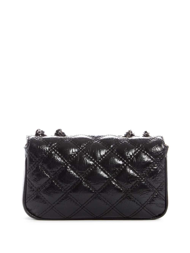 GUESS Cessily Quilted Mini Convertible Women's Crossbodies Black | UK6472WTQ