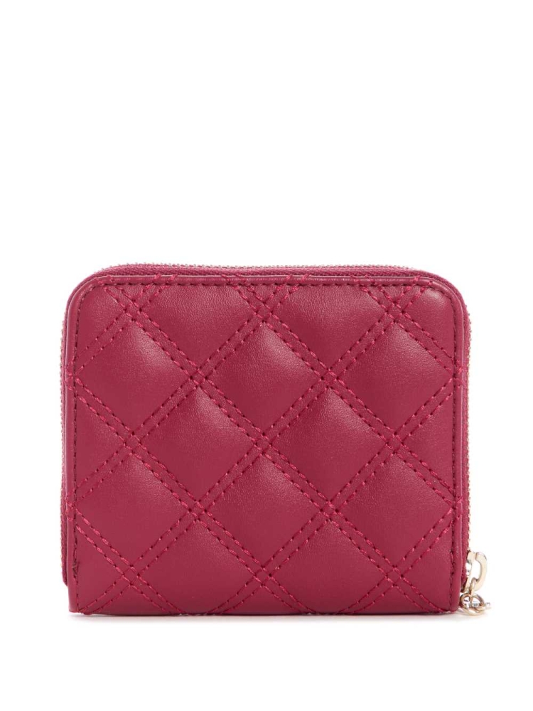 GUESS Cessily Quilted Small Zip-Around Women's Wallets Brown | UK8795GUV