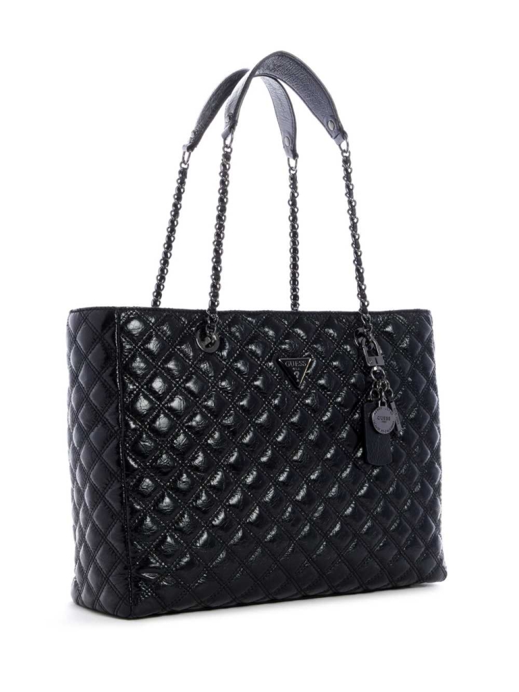 GUESS Cessily Quilted Women's Totes Black | UK2670UMC