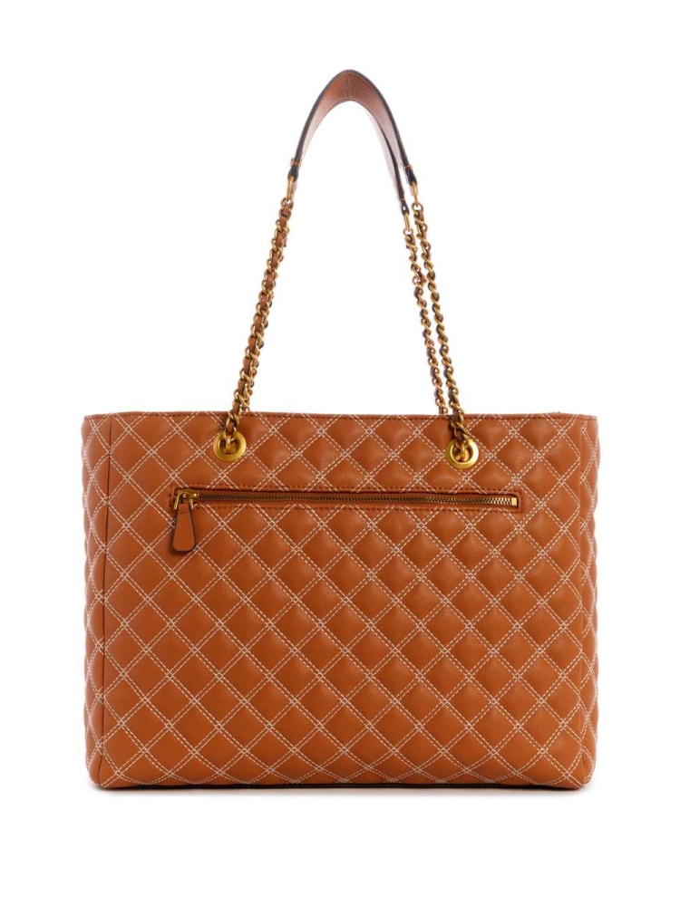 GUESS Cessily Quilted Women's Totes Brown | UK3580HAJ