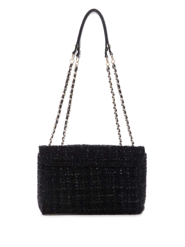 GUESS Cessily Tweed Convertible Women's Crossbodies Black | UK4650FYK