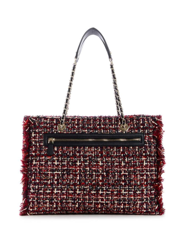 GUESS Cessily Tweed Women's Totes Red Multicolor | UK2670VNM