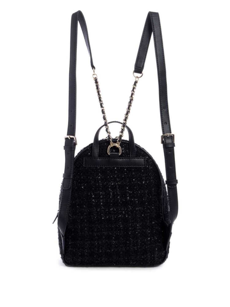 GUESS Cessily Velvet Women's Backpacks Black | UK5049TYH