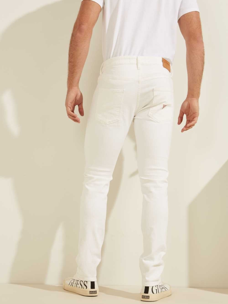 GUESS Classic Solid Skinny Men's Jeans White | UK5012CMT