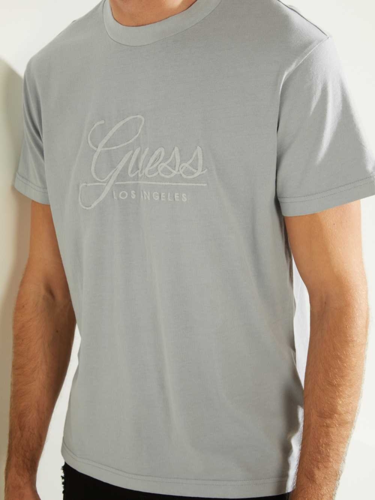 GUESS Classical Embroidered Logo Men's T-Shirts White | UK5946HVO