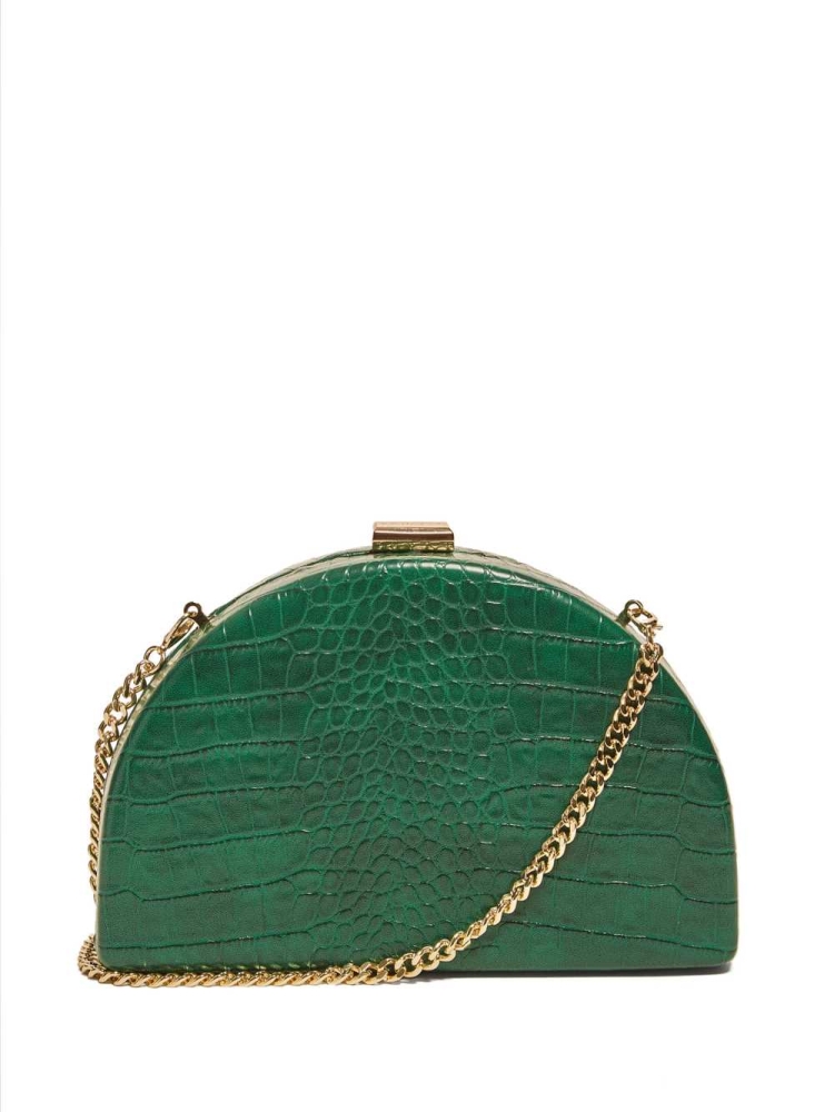 GUESS Croc Clutch Women's Crossbodies Green | UK2486MPU