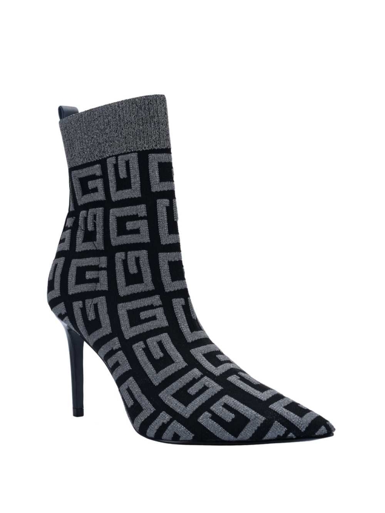 GUESS Dallyca G-Logo Sock Women\'s Booties Black | UK5423PVD