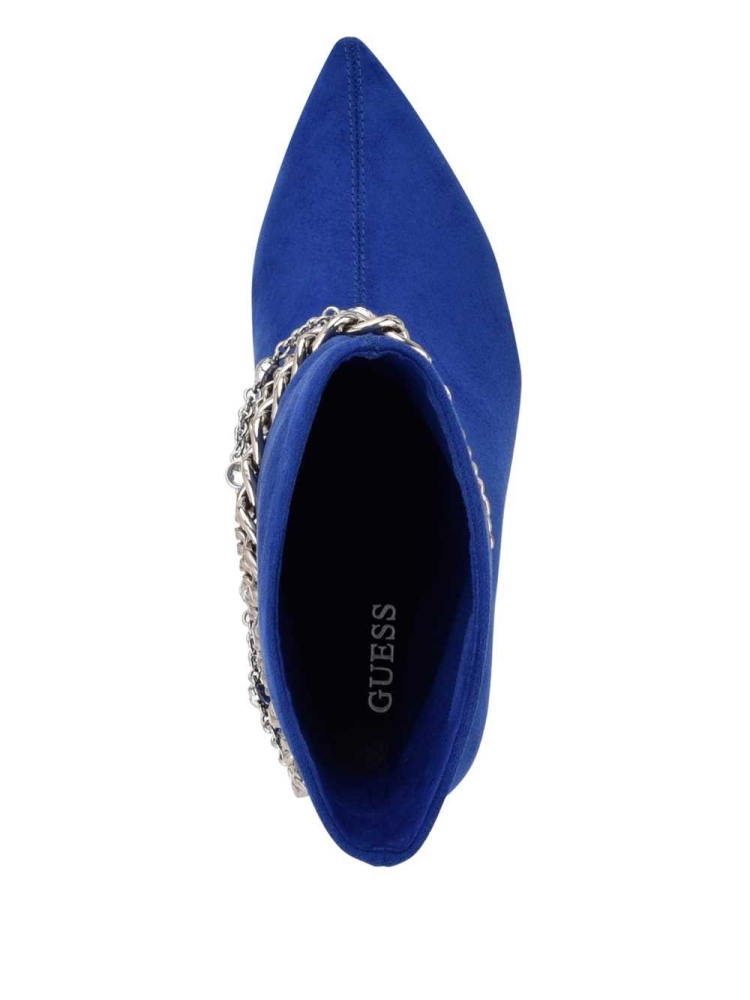 GUESS Dasilda Chain Women's Booties Blue | UK1395FHP