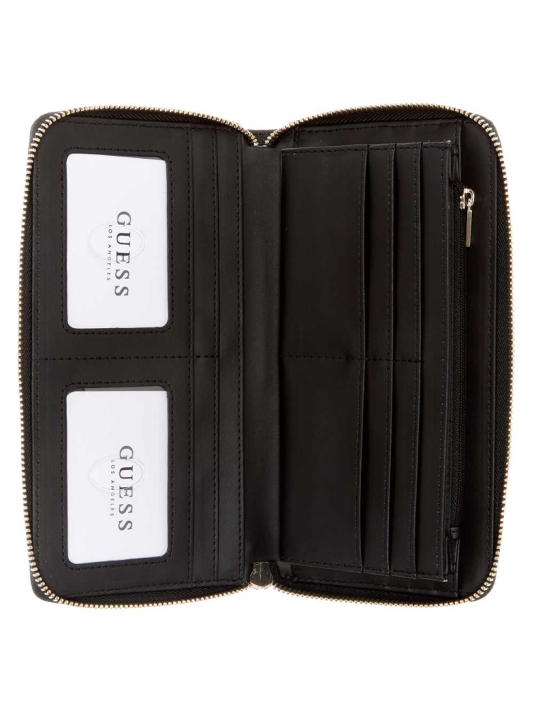 GUESS Destiny Check Organizer Women's Wallets Black | UK2316COE