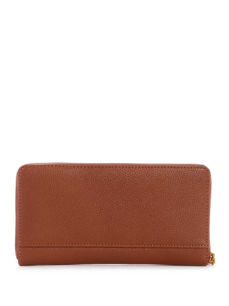 GUESS Destiny Check Organizer Women's Wallets Brown | UK6735GXT