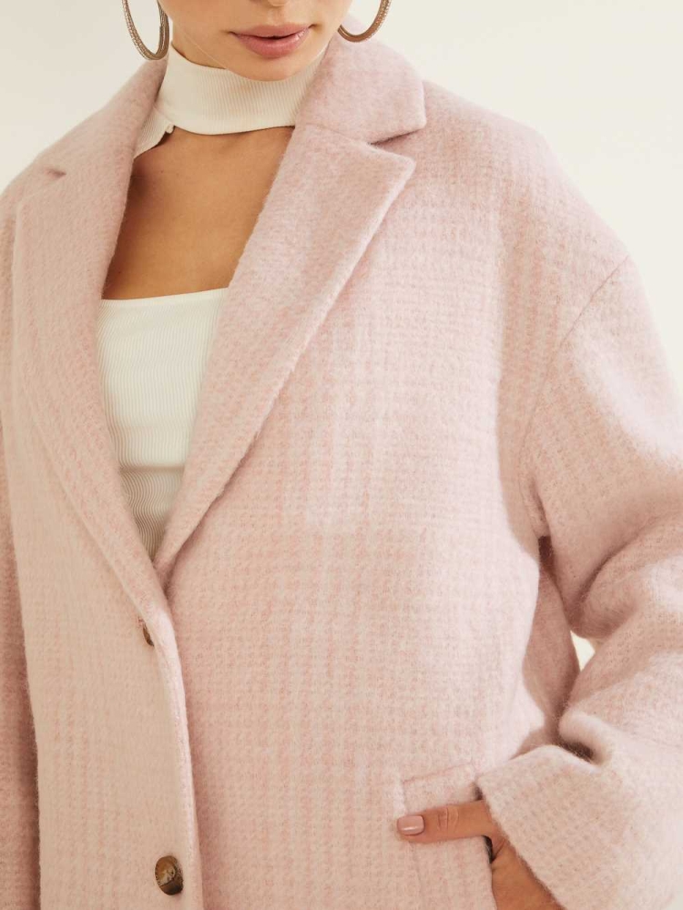 GUESS Destiny Wool-Blend Women's Coats Pink | UK5426YHN