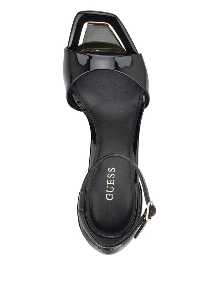 GUESS Divine Heeled Women's Heels Sandals Black | UK1275IPQ