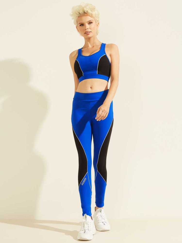 GUESS Doreen Women's Leggings Blue Black | UK6502RYK