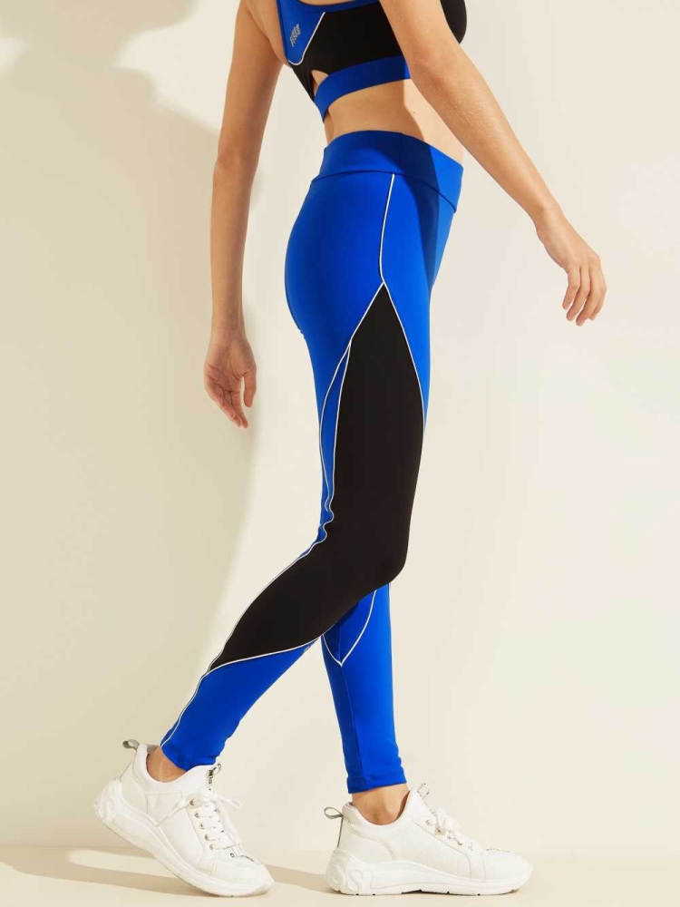 GUESS Doreen Women's Leggings Blue Black | UK6502RYK