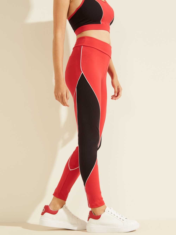 GUESS Doreen Women's Leggings Red | UK8075GPJ