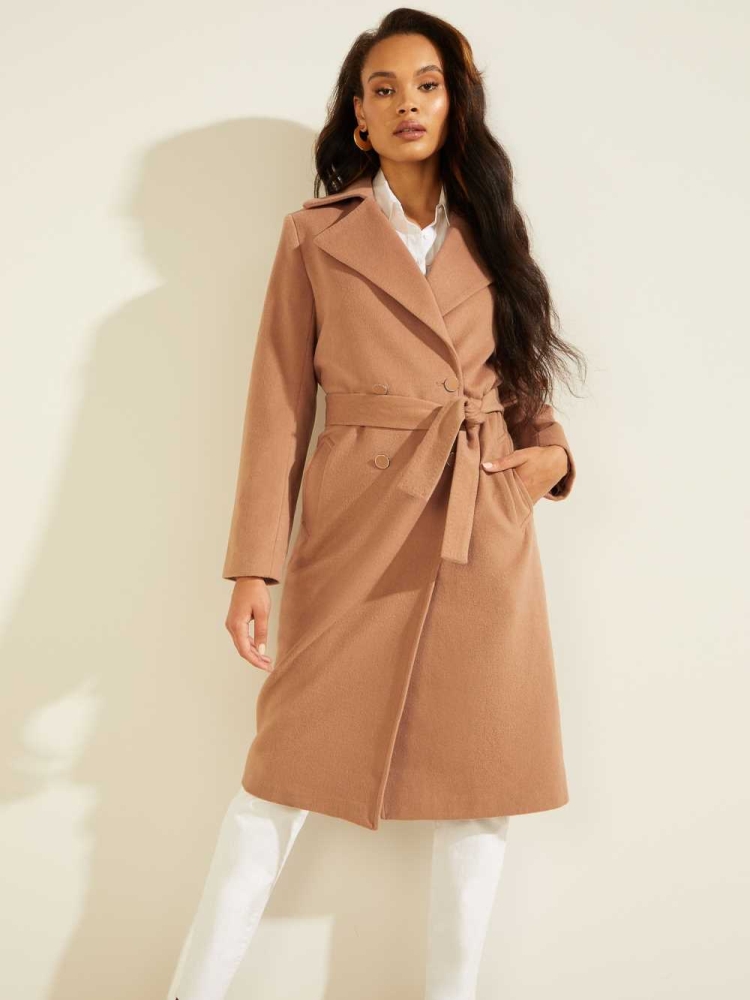 GUESS Dounia Trench Women's Coats Orange | UK8902GAX