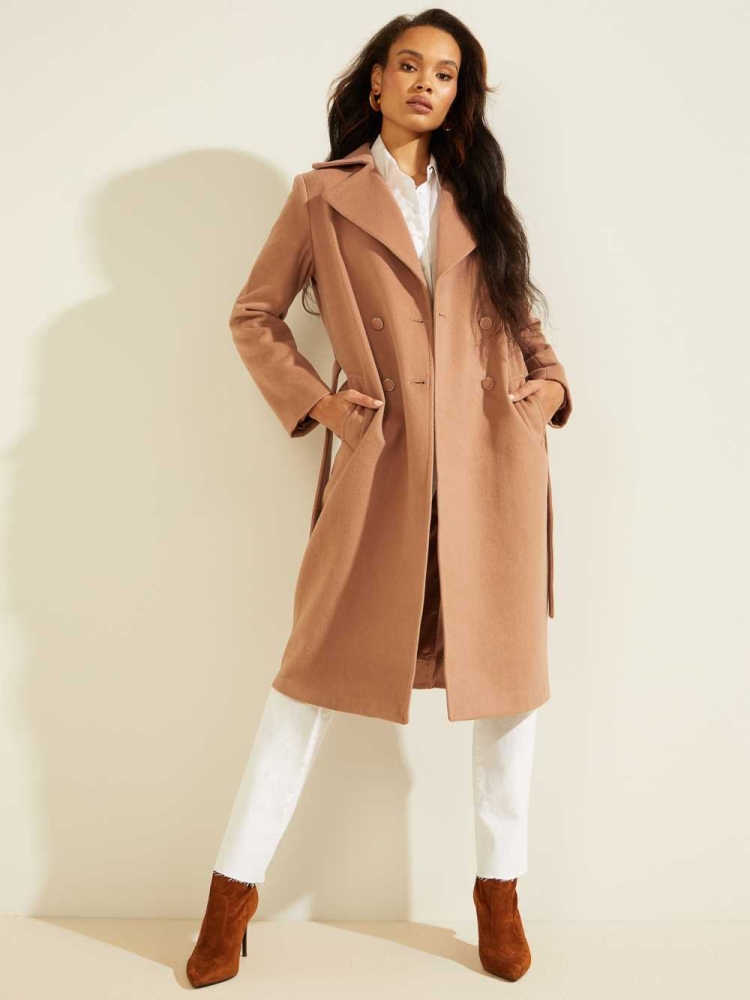 GUESS Dounia Trench Women's Coats Orange | UK8902GAX