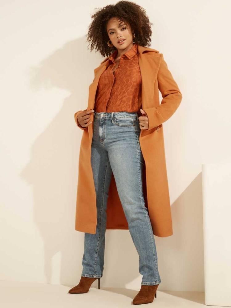 GUESS Dounia Trench Women's Coats Orange | UK9531GYZ