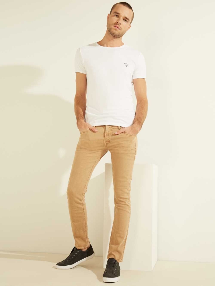 GUESS Dyed Skinny Men's Jeans Brown | UK3984OIC