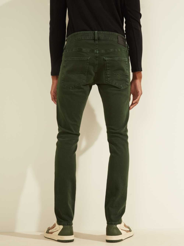 GUESS Dyed Skinny Men's Jeans Green | UK5170FWQ