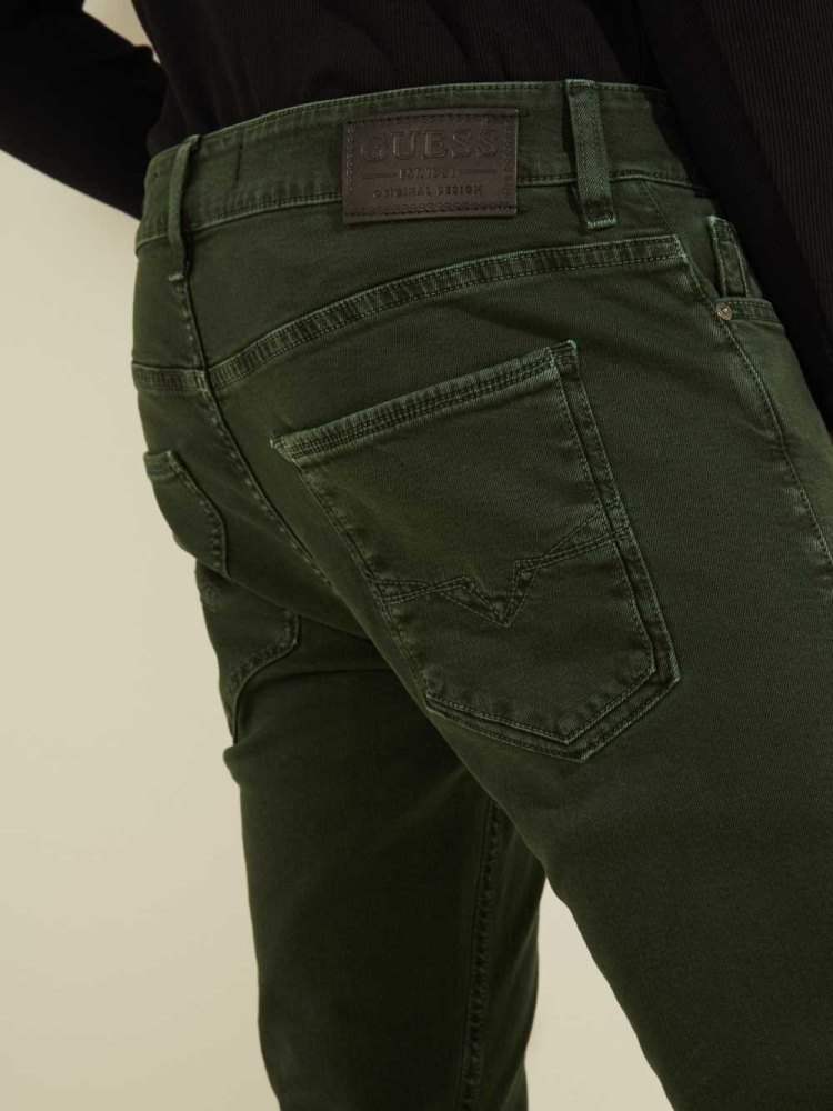 GUESS Dyed Skinny Men's Jeans Green | UK5170FWQ