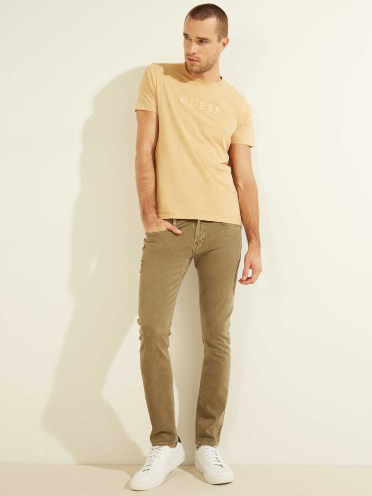 GUESS Dyed Skinny Men's Jeans Green | UK9713GSE