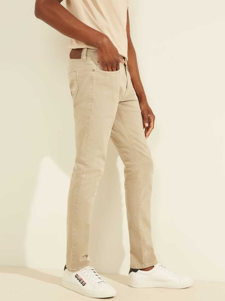 GUESS Dyed Skinny Men's Jeans Khaki | UK9647GKZ