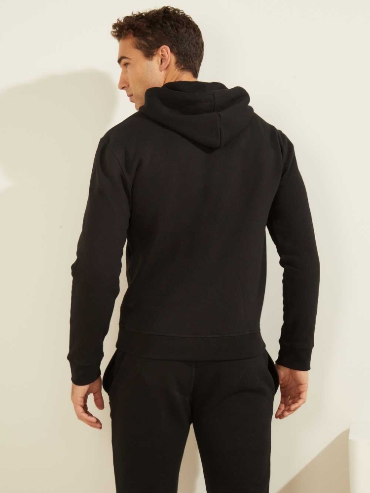 GUESS Eco Aldwin Men's Hoodies Black | UK5874NCX