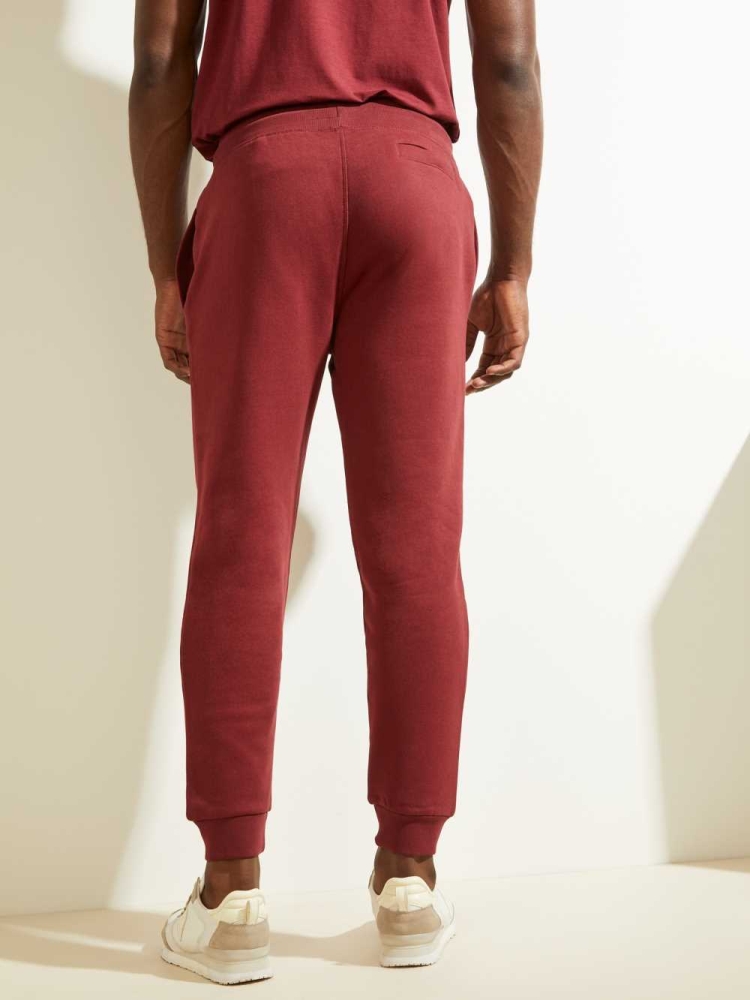 GUESS Eco Aldwin Men's Sweatpants Burgundy | UK8604SCQ