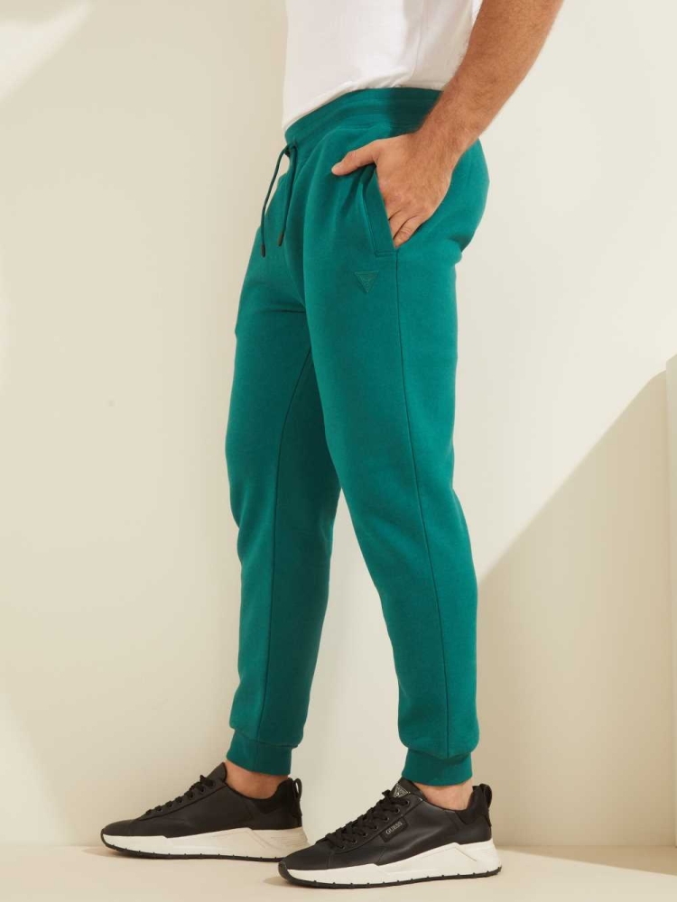 GUESS Eco Aldwin Men's Sweatpants Green | UK5694AHT