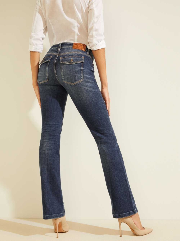 GUESS Eco Bootcut Sexy Women's Jeans Blue | UK4826RNE