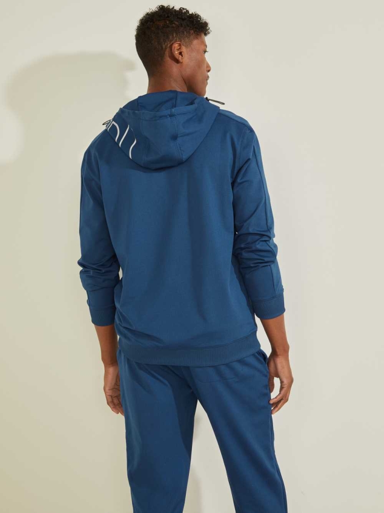 GUESS Eco Hal Men's Hoodies Blue | UK7129NEG