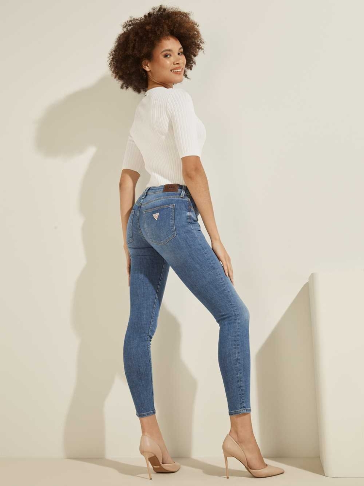 GUESS Eco Power Skinny Women's Jeans Blue | UK9317DBM