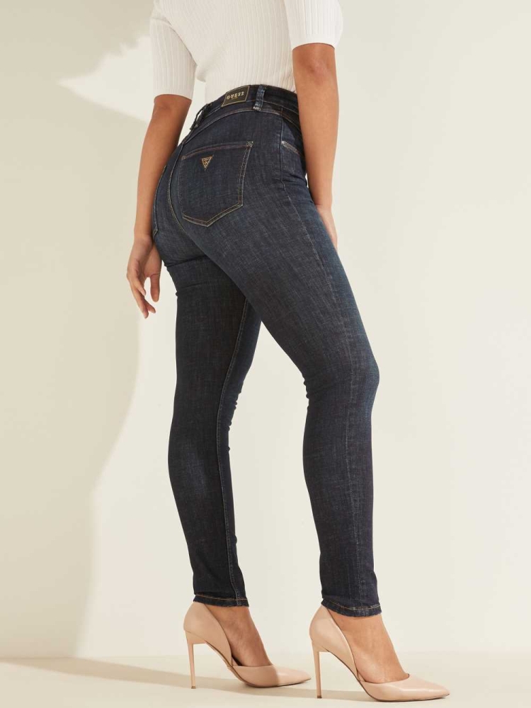 GUESS Eco Super High-Rise Skinny Women's Jeans Blue | UK3967GPF