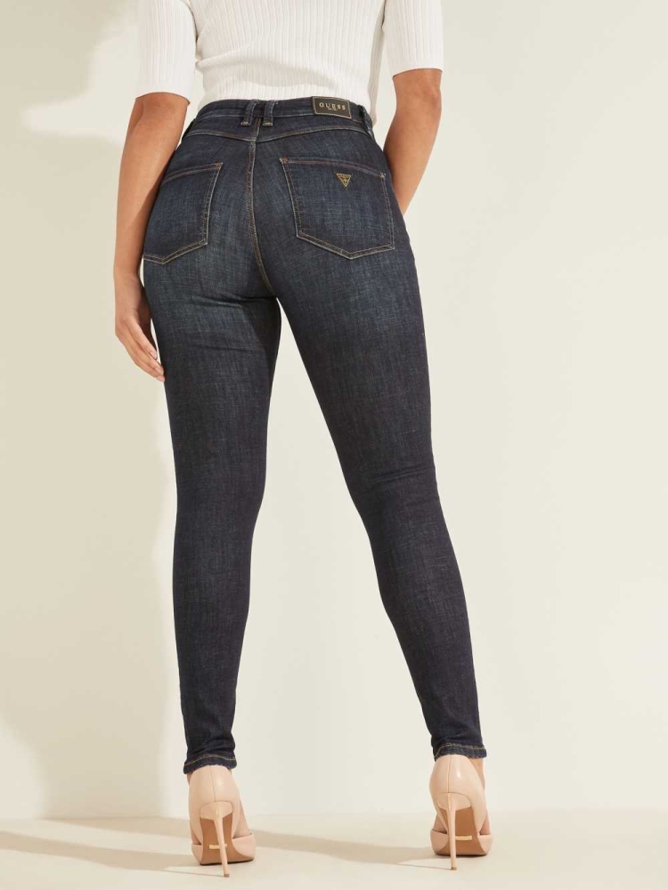 GUESS Eco Super High-Rise Skinny Women's Jeans Blue | UK3967GPF