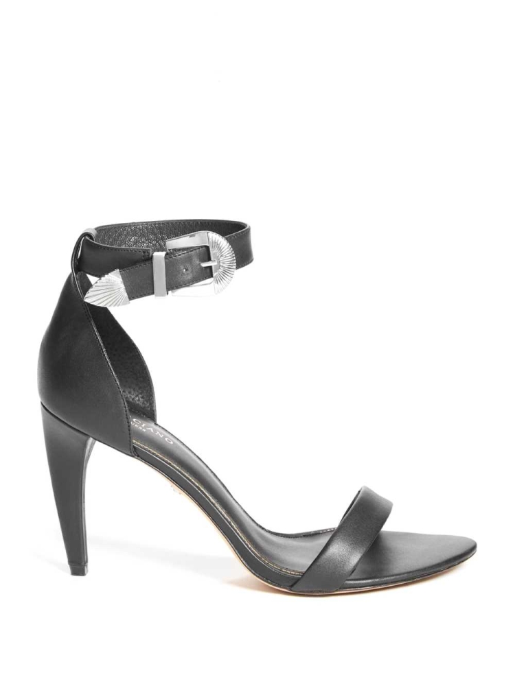 GUESS Elin Buckle Women's Heels Sandals Black | UK3781NFL