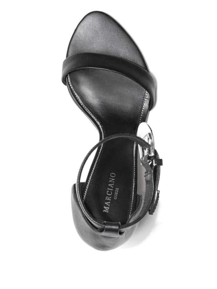 GUESS Elin Buckle Women's Heels Sandals Black | UK3781NFL