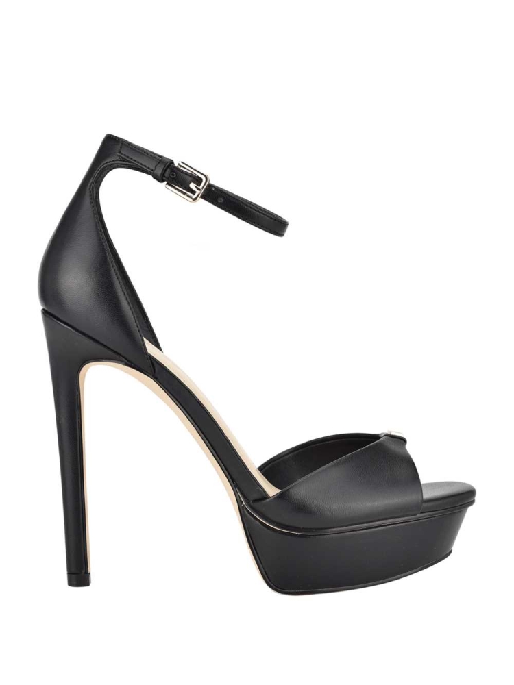 GUESS Ellsyn Peep-Toe Stilettos Women's Heels Sandals Black | UK0895SKU