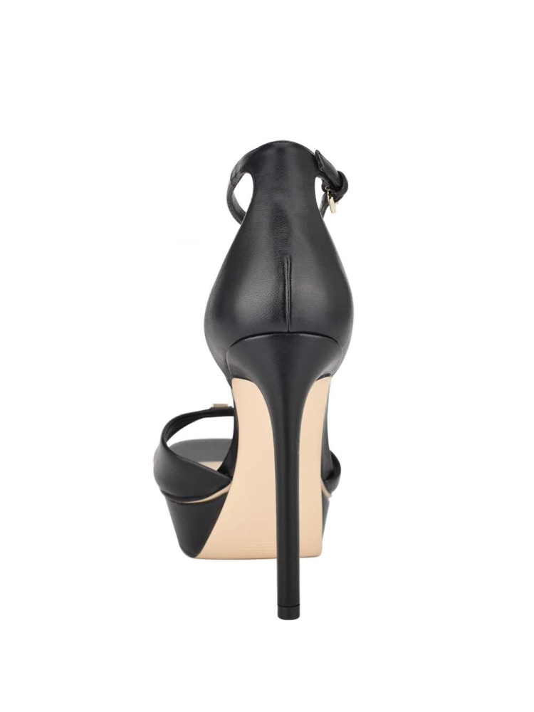 GUESS Ellsyn Peep-Toe Stilettos Women's Heels Sandals Black | UK0895SKU