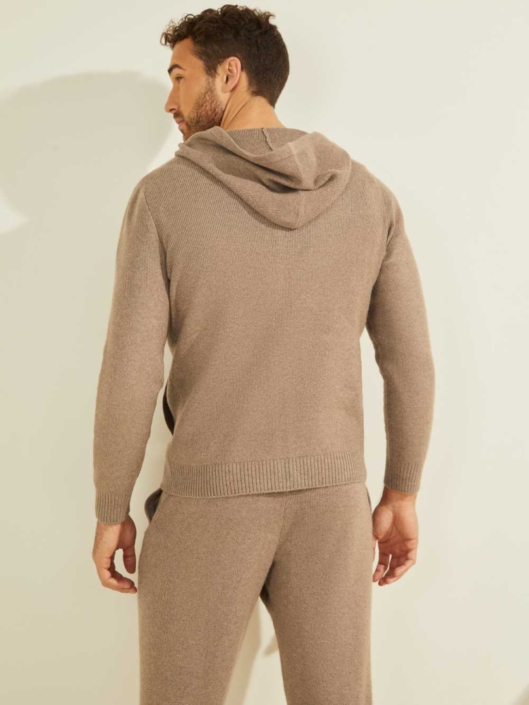 GUESS Esmere Wool-Blend Zip Men's Hoodies Grey Multicolor | UK0427OYX