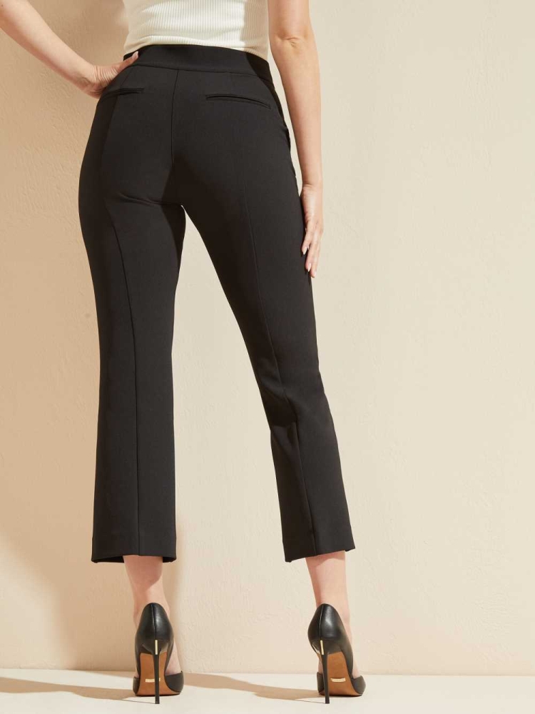 GUESS Evelyn Cropped Women's Pants Black | UK3804FBM