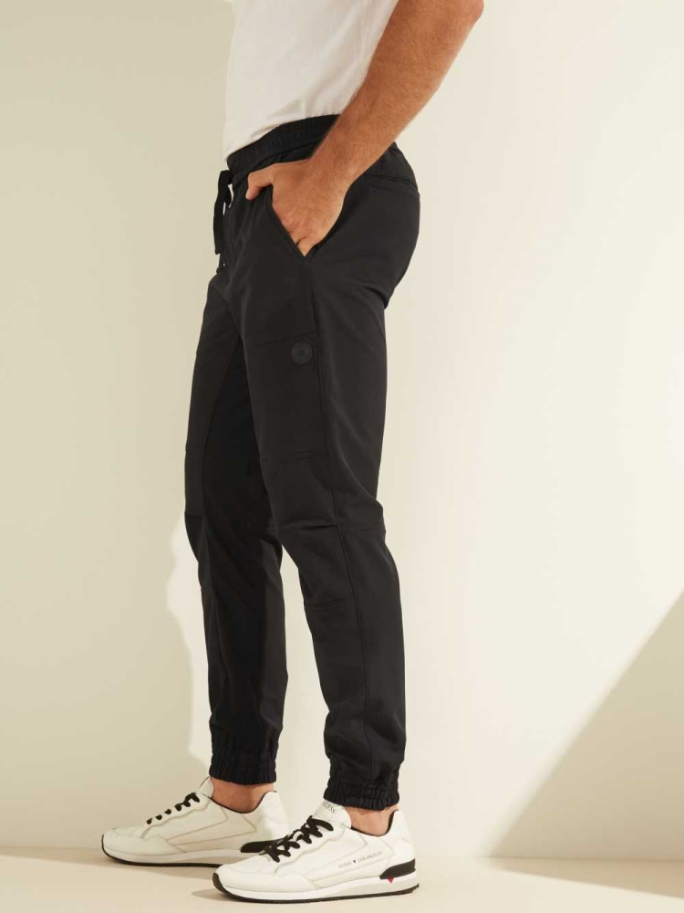 GUESS Explorer Stretch Men's Joggers Black | UK9514NLK