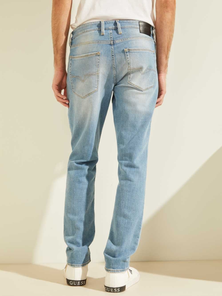 GUESS Faded Slim Tapered Men's Jeans Wash | UK7604NBV