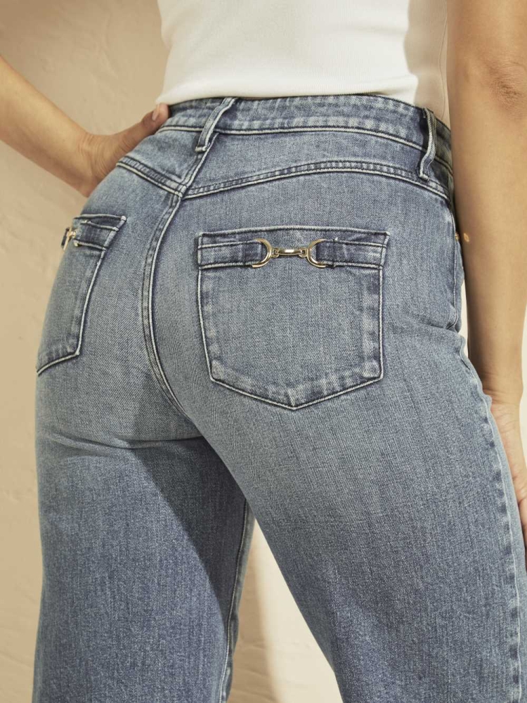 GUESS Farrah 70s High-Rise Women's Jeans Wash | UK5392MGV