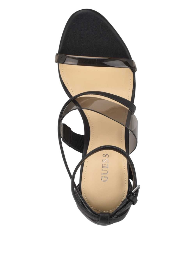 GUESS Felecia Transparent Heeled Women's Heels Sandals Black | UK0394ODU