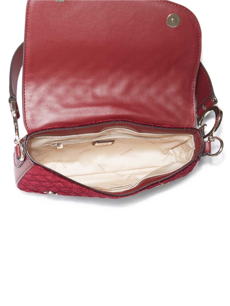 GUESS G-Dream Velvet Flap Women's Shoulder Bags Red | UK5024ZTA