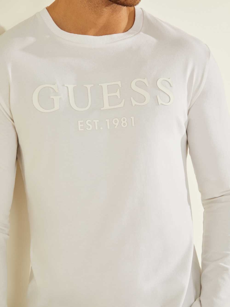 GUESS Gammy Logo Men's Shirts White | UK3102AFR